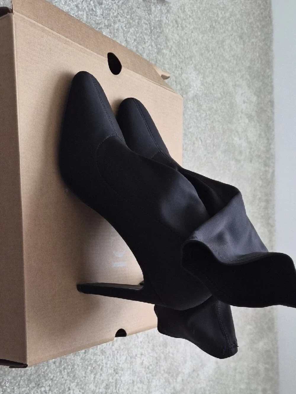 Classic Black Stretch Sock Boots - Women's Elegant Ankle Boot